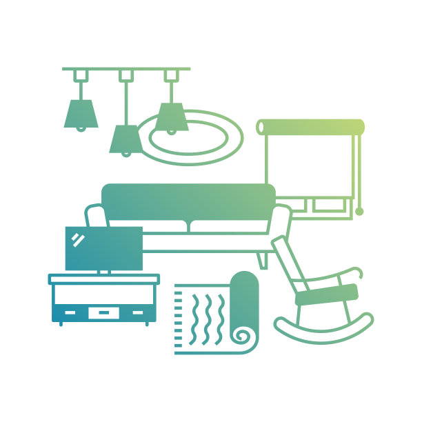 矢量集插图，家居装饰和室内设计概念。线条艺术风格背景设计网页，横幅，海报，印刷等。矢量插图。图片下载