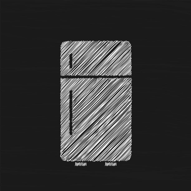 冰箱白色素描矢量图标。矢量符号的移动应用程序和网站图片下载