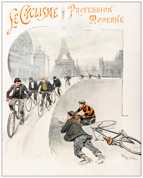 仿古形象:职业自行车运动员图片下载