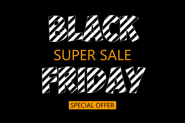 季节性的销售理念是扁平的风格。“黑色星期五”。创意抽象的黑色背景文字和折扣。Web模板的应用程序，网上商店。图片下载