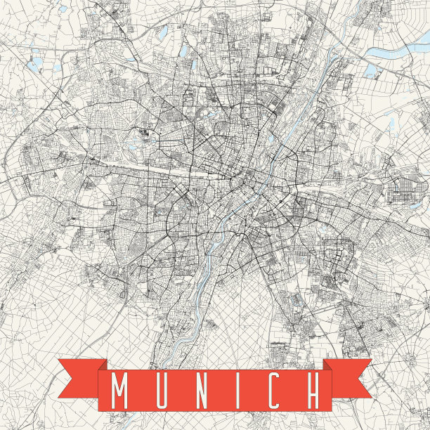 慕尼黑，德国矢量地图图片下载