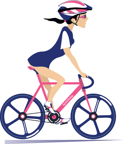 漂亮的年轻女子骑自行车图片下载