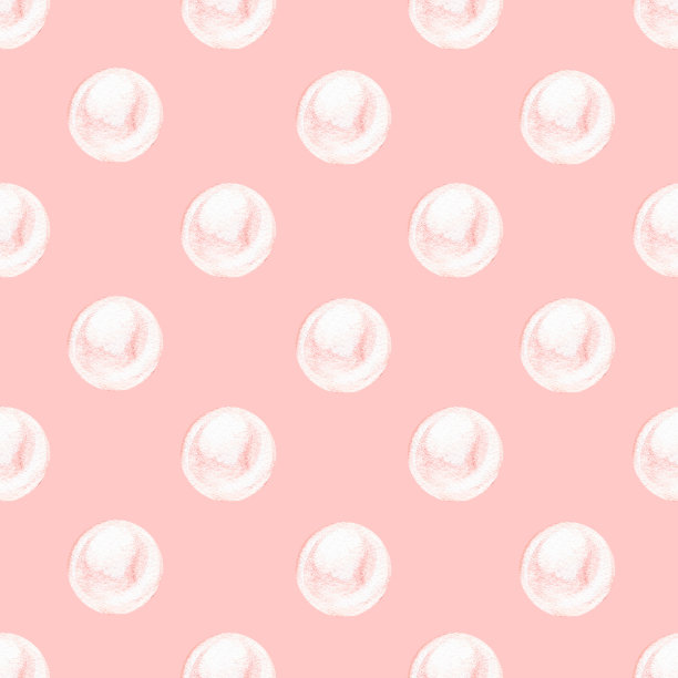 无缝的珍珠模式。水彩插图。孤立在粉红色背景上。图片下载