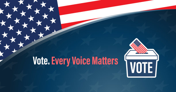 含美国国旗的选举投票箱banner图片下载