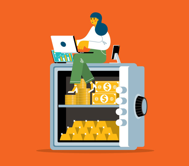 安全储存金钱-女商人图片下载