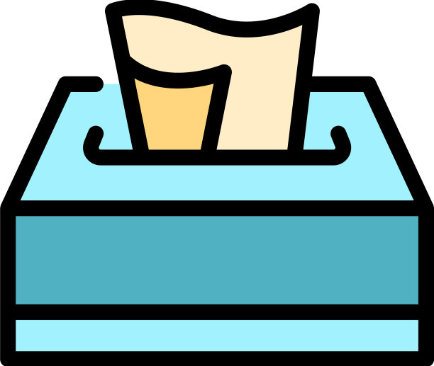 纸巾盒图标颜色轮廓图片下载