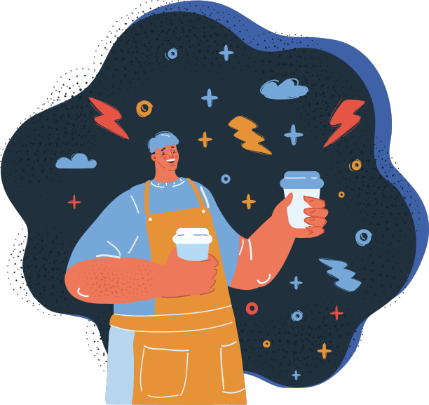 男咖啡师来了图片下载