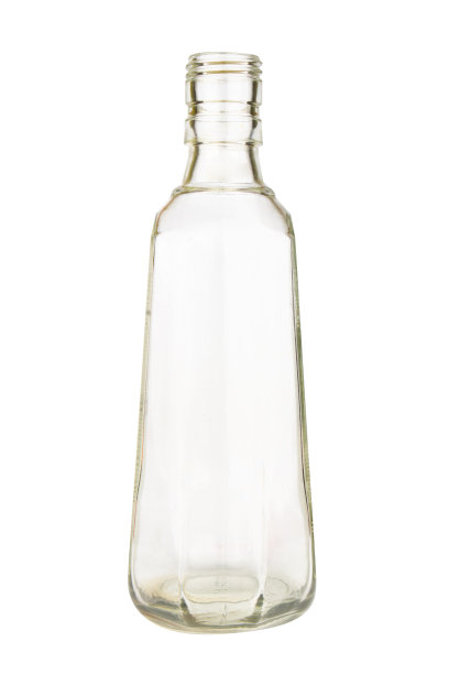 白色背景上孤立的空酒瓶图片下载