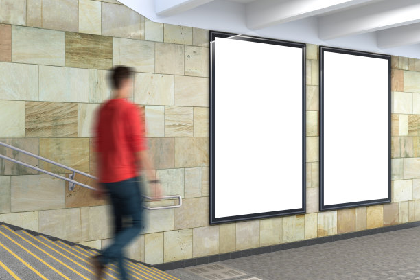 空白垂直广告牌模型地下图片下载