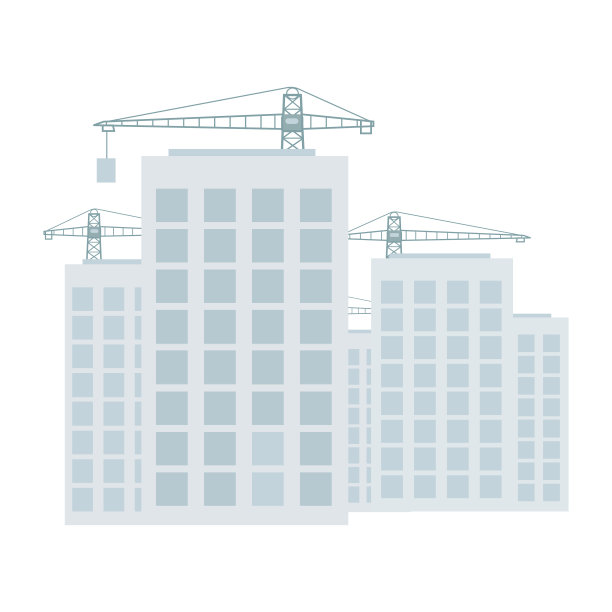 建筑公寓复合半平面颜色矢量对象图片下载