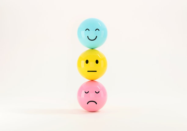 一套表情符号表情符号与悲伤和快乐的情绪，评价，增加评级，客户体验，满意度和最优秀的服务评级概念。图片下载