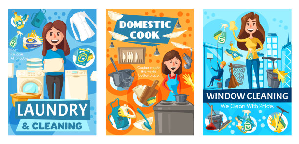 洗衣和烹饪窗口清洁服务图片下载