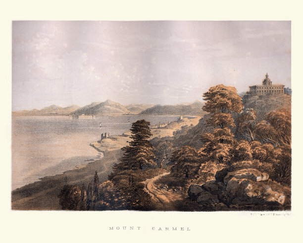 19世纪的以色列卡梅尔山景色图片下载