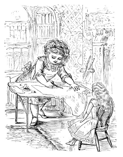 玩洋娃娃的小女孩图片下载