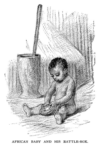 非洲婴儿和他的拨浪鼓图片下载