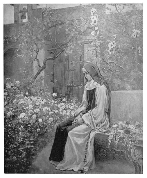 修女在花园里图片下载