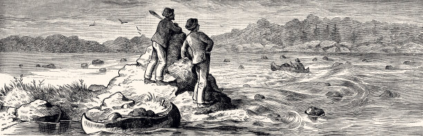 在新斯科舍省划独木舟(高分辨率，详细)图片下载