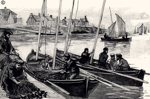 1890年的法国沙丁鱼产业 -XXXL 细节丰富图片下载