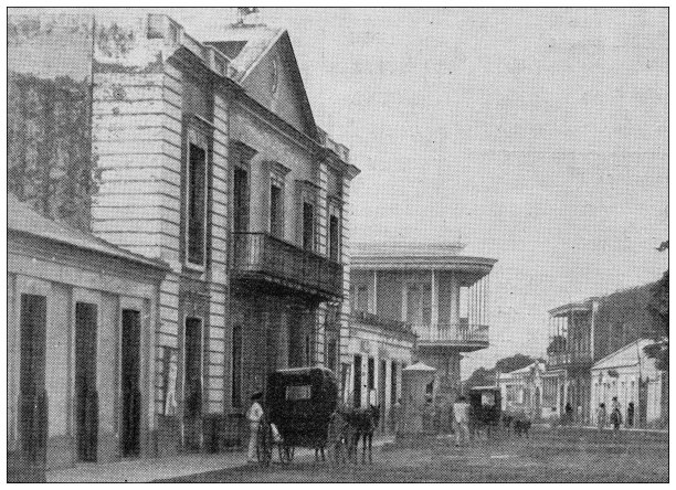 来自英国杂志的古董图片:西美战争，波多黎各入侵，庞塞市政厅图片下载