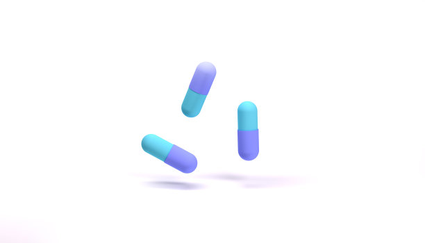 掉落的抗生素胶囊被隔离在白色背景上。医疗保健和医疗概念。3 d渲染。图片下载