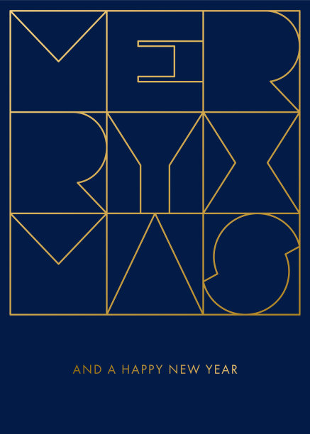 圣诞几何贺卡印刷问候。图片下载