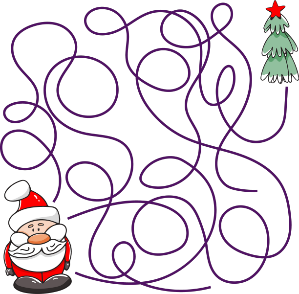 可爱的卡通圣诞迷宫游戏图片下载
