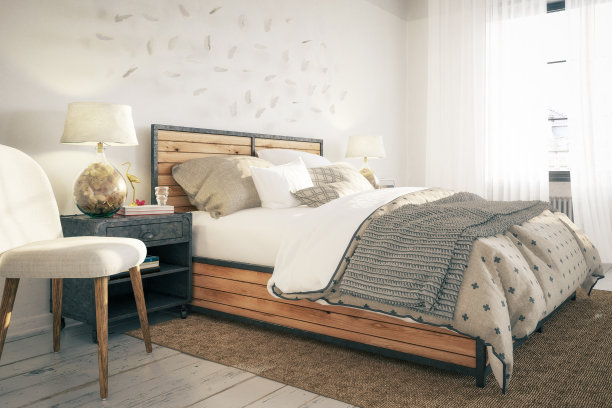 舒适的卧室设计- 3D可视化图片下载