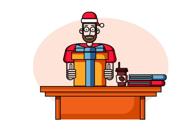 圣诞主题平面插图图片下载