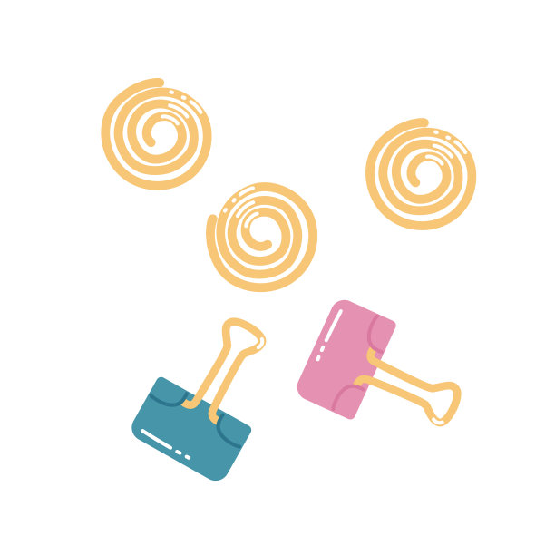 涂鸦回形针。标志，图标，贴纸在幼稚的手绘风格。图片下载