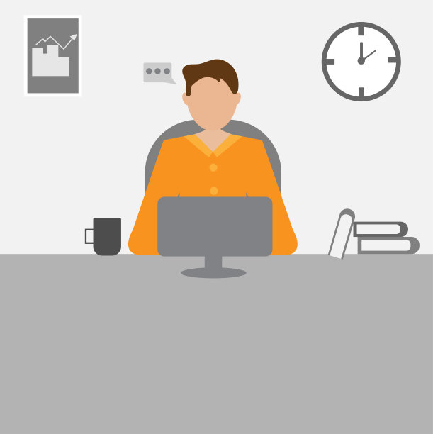 年轻人正坐在桌旁。使用电脑。图片下载