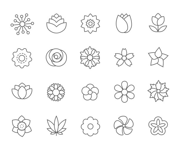 花。线性的图标图片下载