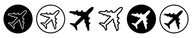 设置飞机图标符号，收集平面符号向量图片下载
