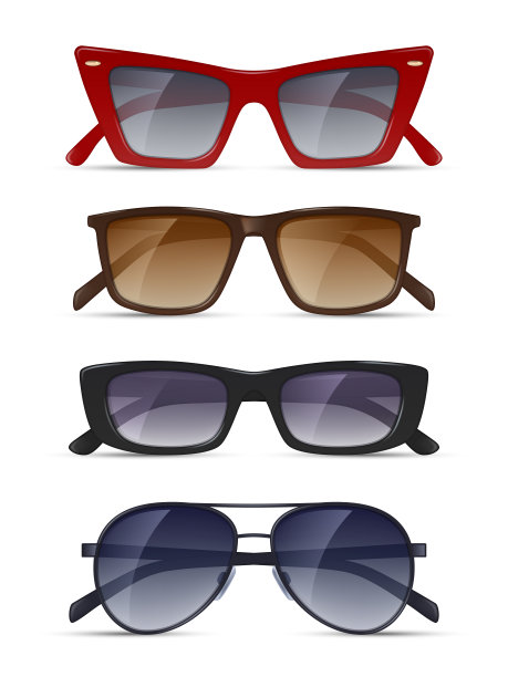 现实的太阳镜。现代时尚工具的眼睛保护体面向量现代太阳镜图片下载