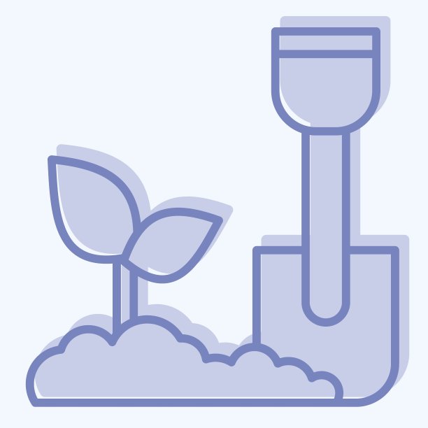 图标铲子。与农业有关的符号。双音风格。简单的设计可编辑。简单的说明图片下载