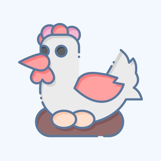 图标鸡。与农业有关的符号。涂鸦风格。简单的设计可编辑。简单的说明图片下载