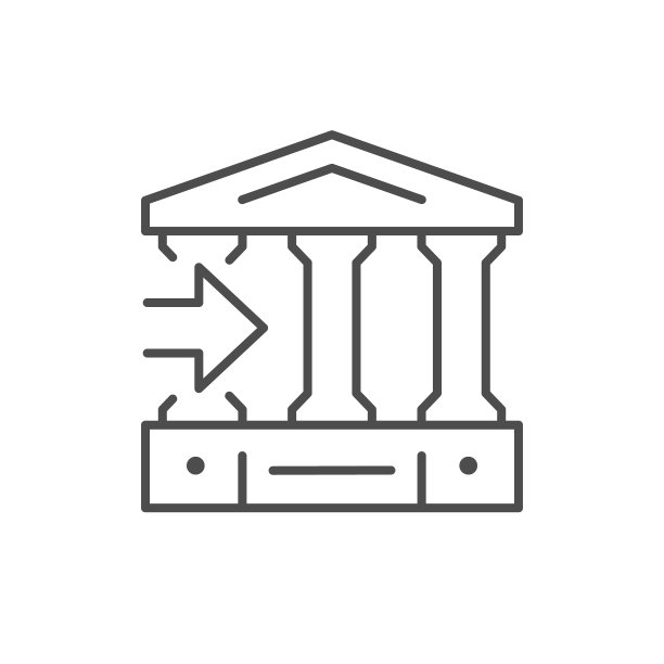 银行转账线路轮廓图标图片下载