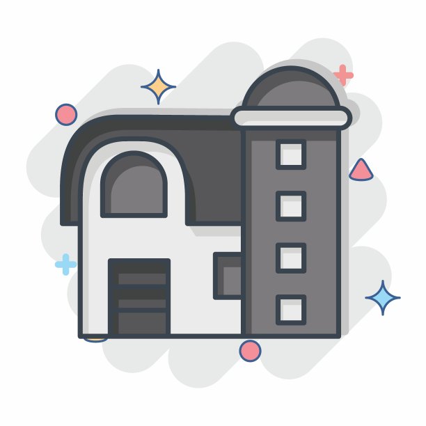 图标的谷仓。与农业有关的符号。漫画风格。简单的设计可编辑。简单的说明图片下载