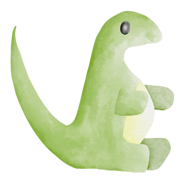 水彩手绘可爱的恐龙形状图片下载