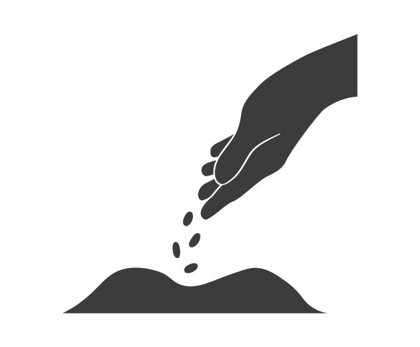 手在地上播种的剪影图片下载