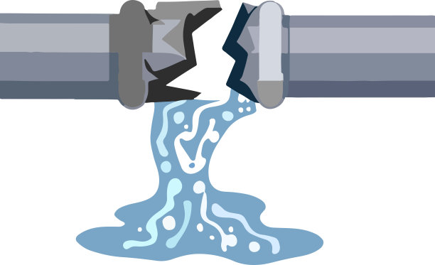 水从金属管道逃逸的简单矢量插图图片下载