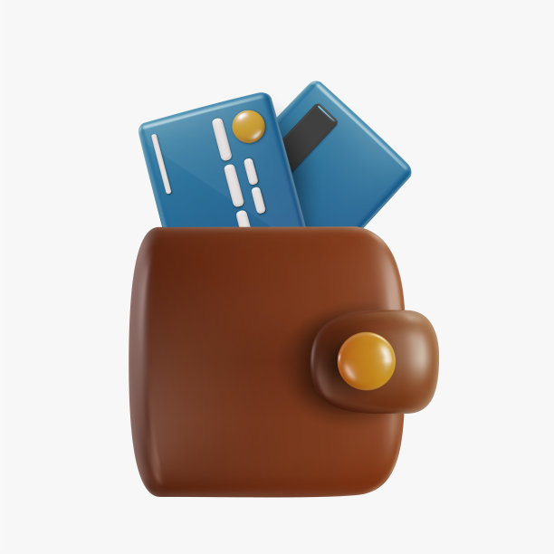 三维矢量皮革钱包与信用卡在现实的卡通风格。明亮的现代设计元素。创造性的彩色艺术插图孤立的彩色背景。图片下载