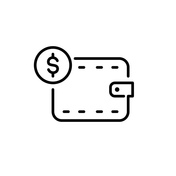 装有一美元硬币的钱包。收入、储蓄、投资和金融活动。像素完美，可编辑的笔触图片下载