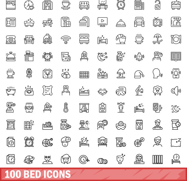 100床图标设置大纲风格图片下载