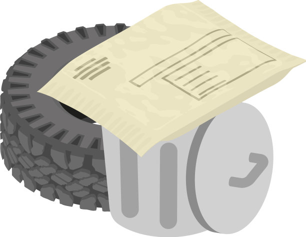 垃圾概念图标等距磨损汽车轮胎图片下载