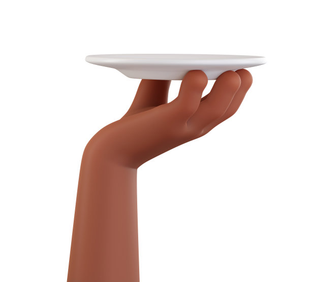 非洲裔美国人手持空白板隔离在白色背景。3d渲染图图片下载