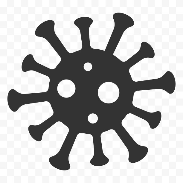 病毒细胞图标。易于编辑的线条艺术在透明的背景。细菌载体图例。图片下载