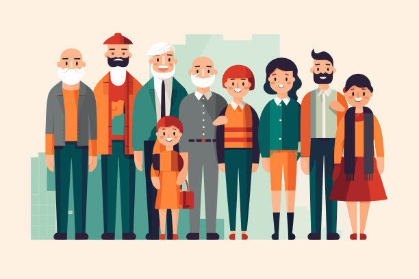 一群人站在建筑物前面图片下载