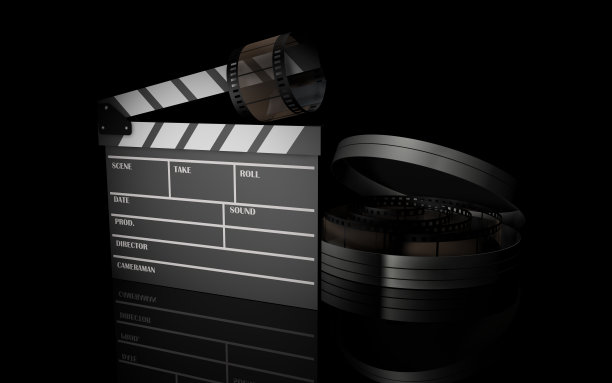 带卷轴的胶片拍板高分辨率3D渲染图片下载