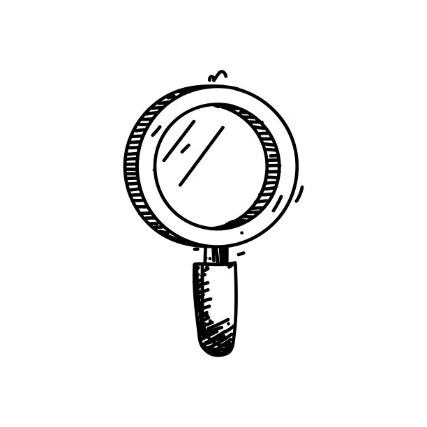 放大镜线图标，草图设计，像素完美，可编辑的笔画，搜索，分析。图片下载