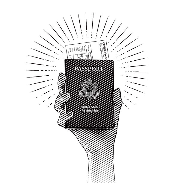 手持新冠疫苗卡护照图片下载